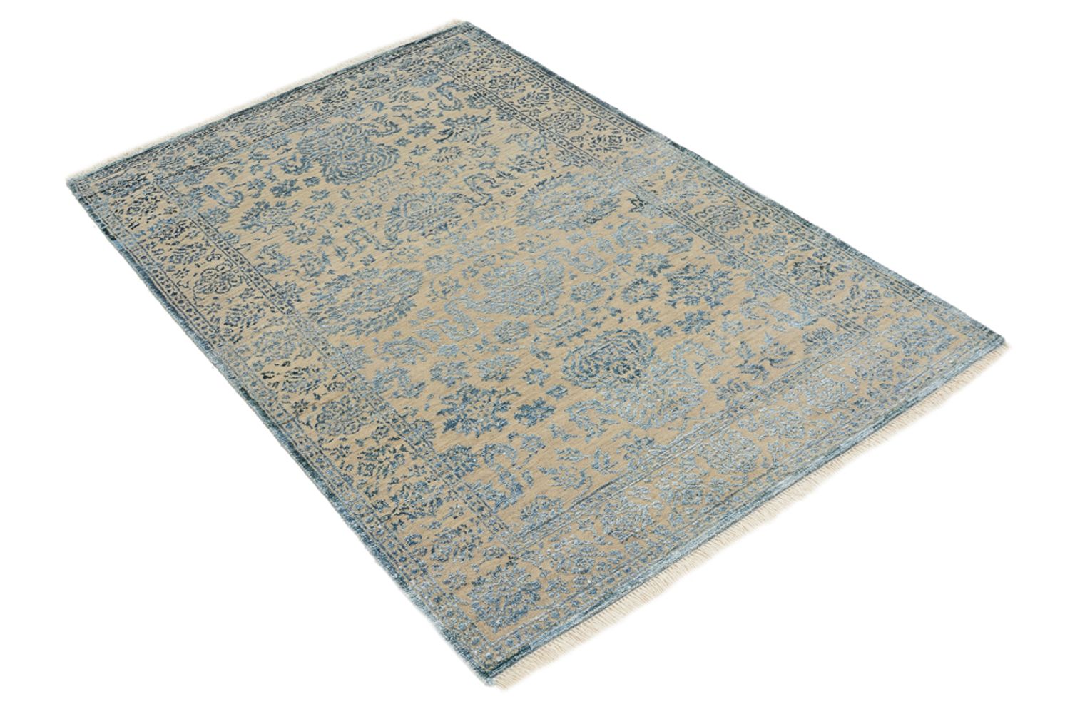 Designer Teppich - 151 x 106 cm - hellblau