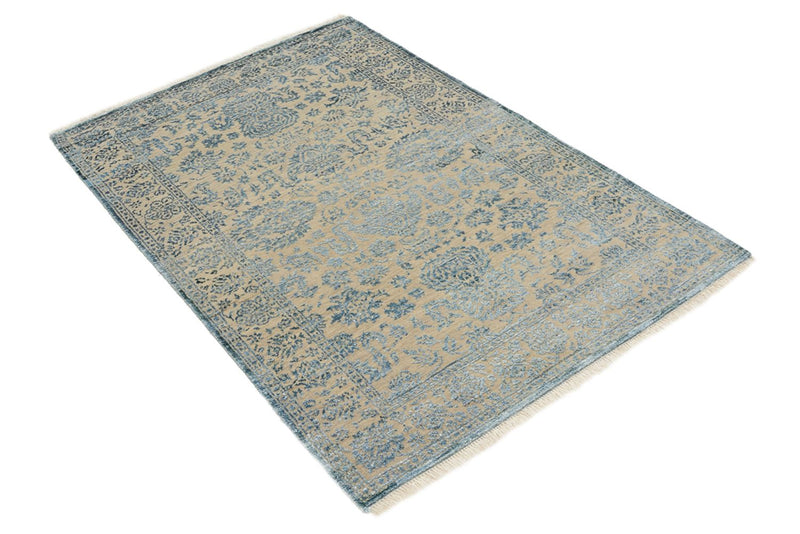Designer Teppich - 151 x 106 cm - hellblau