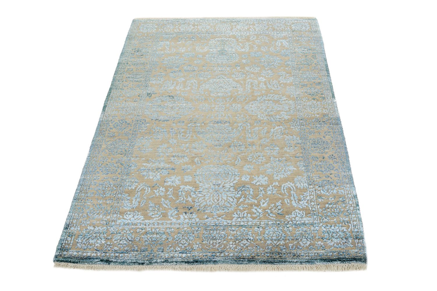 Designer Teppich - 151 x 106 cm - hellblau