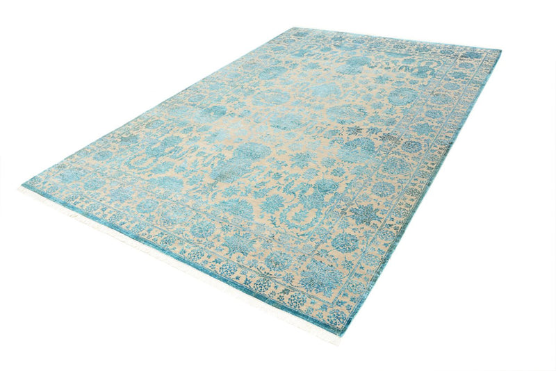 Designer Teppich - 301 x 203 cm - hellblau