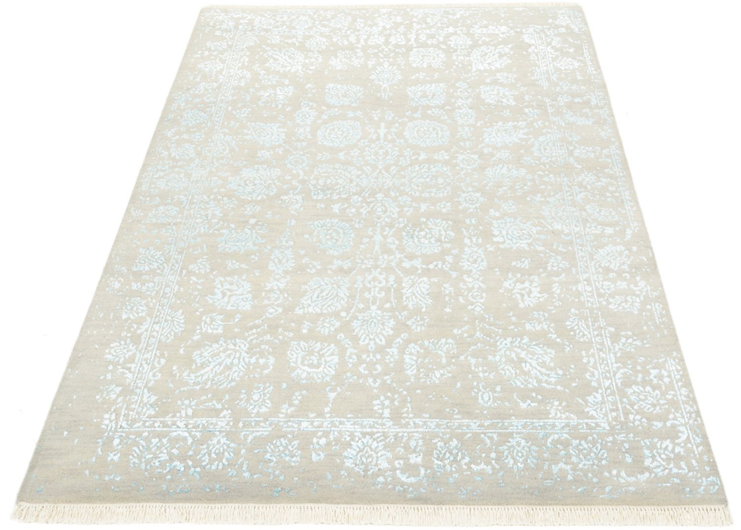 Designer Teppich - 177 x 124 cm - hellgrau