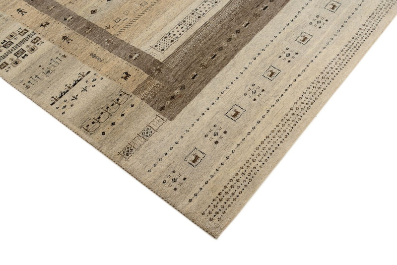 Gabbeh Teppich - Loribaft Indus - 203 x 146 cm - dunkelbeige