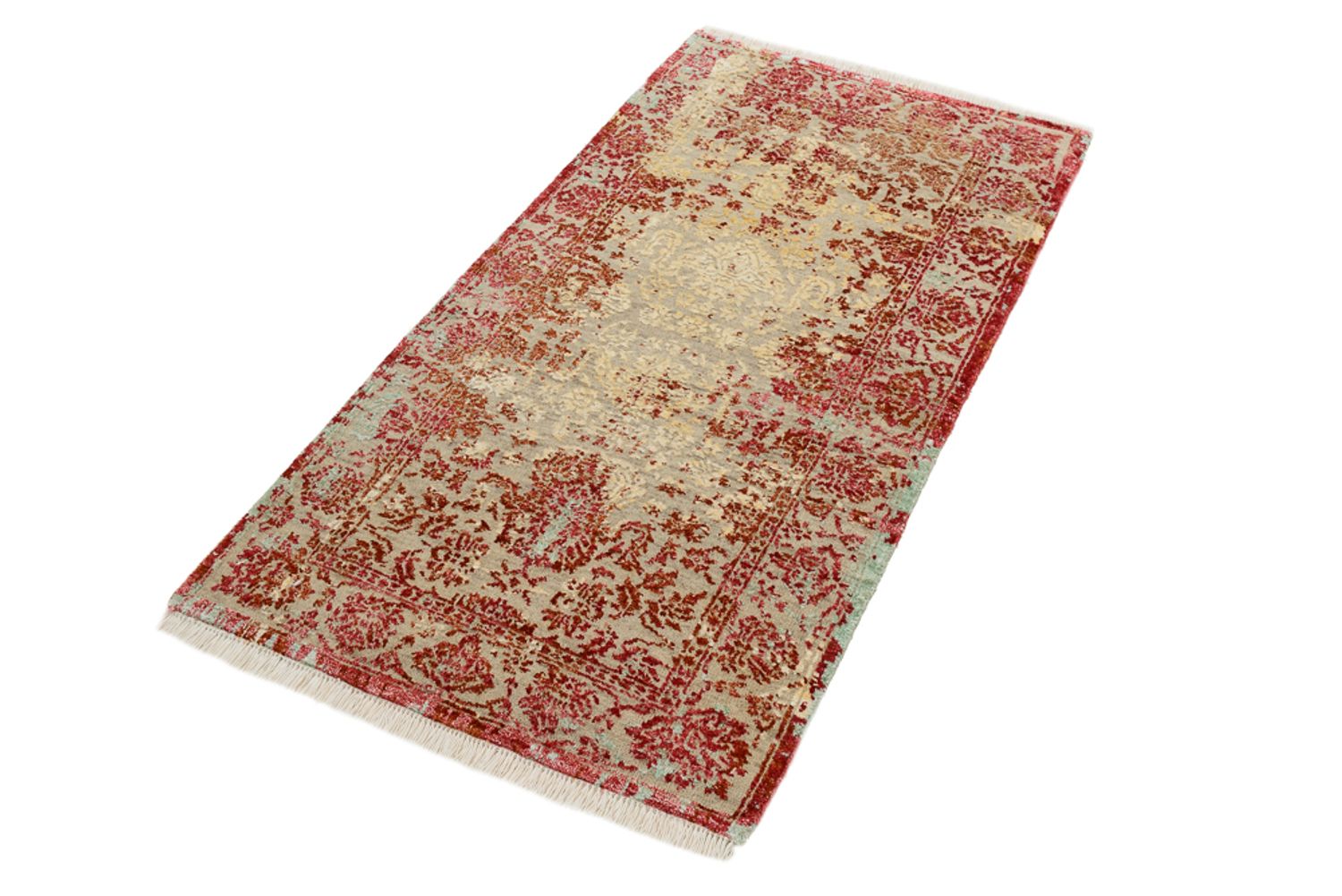 Designer Teppich - 134 x 71 cm - hellrot