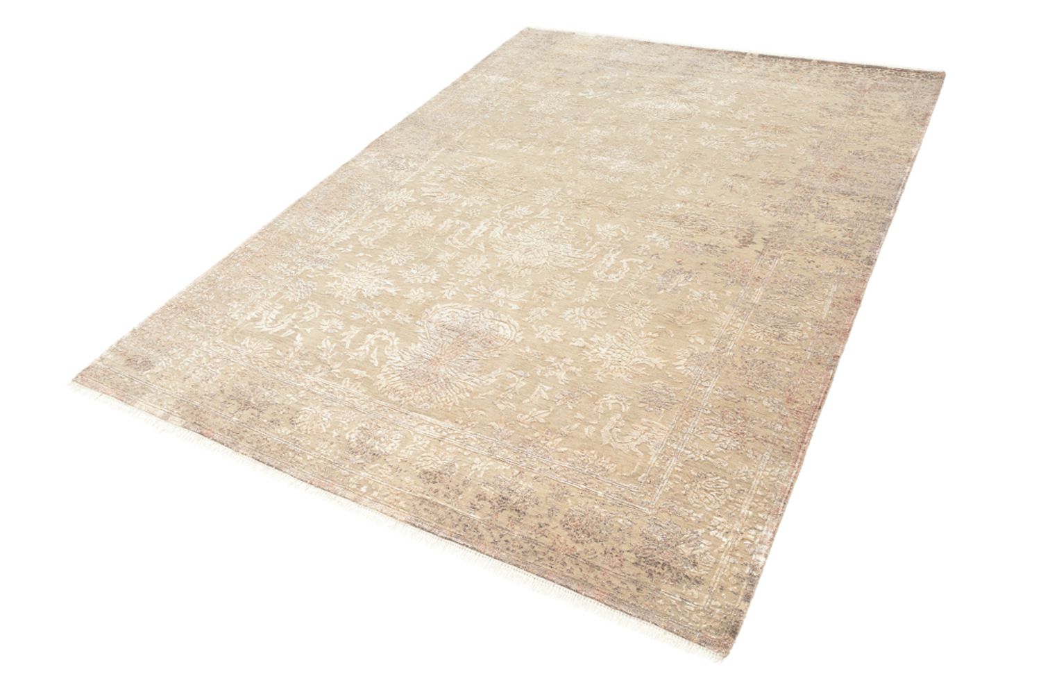 Designer Teppich - 179 x 131 cm - hellbeige