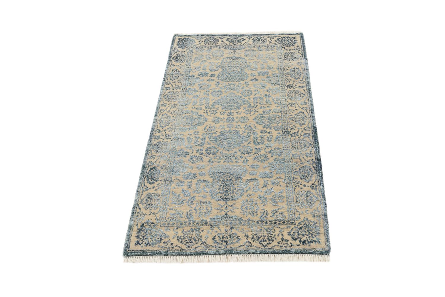 Designer Teppich - 134 x 70 cm - hellgrau
