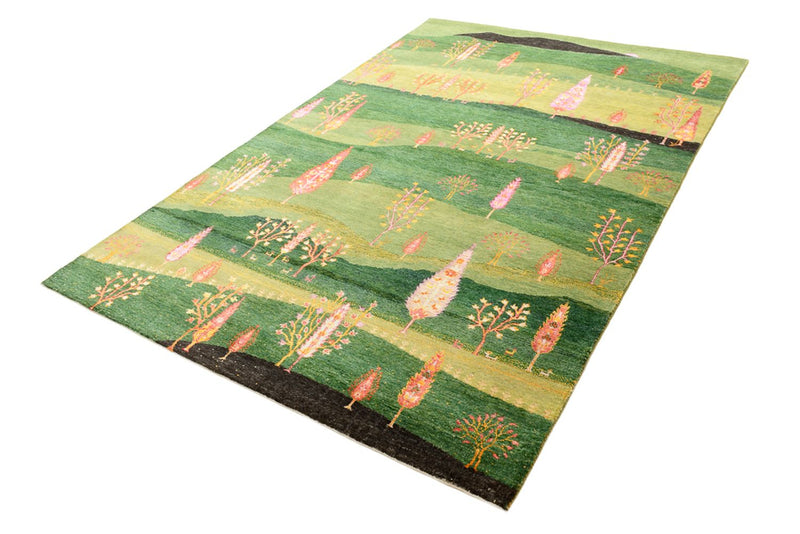 Gabbeh Teppich - Loribaft Indus - 247 x 172 cm - grün