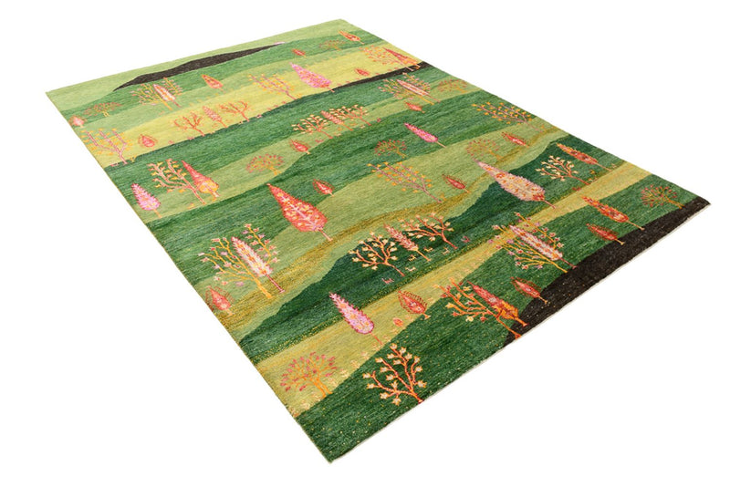 Gabbeh Teppich - Loribaft Indus - 247 x 172 cm - grün