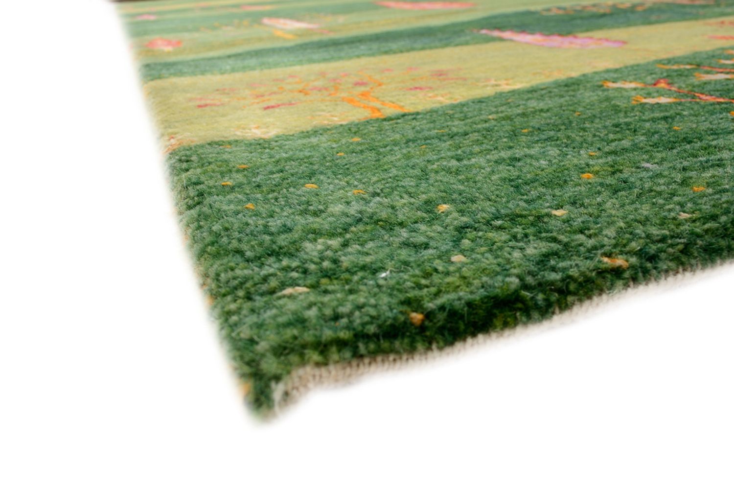Gabbeh Teppich - Loribaft Indus - 247 x 172 cm - grün
