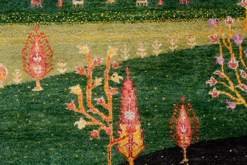 Gabbeh Teppich - Loribaft Indus - 247 x 172 cm - grün