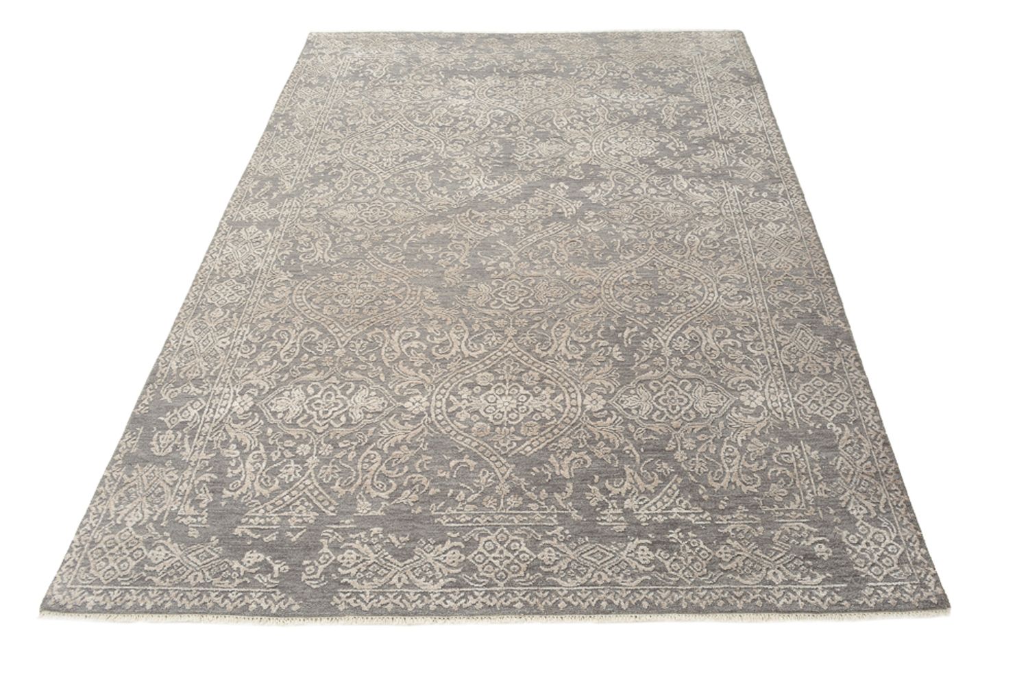 Designer Teppich - 181 x 124 cm - hellgrau
