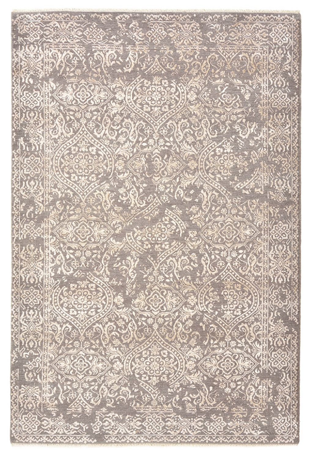 Designer Teppich - 184 x 124 cm - hellgrau
