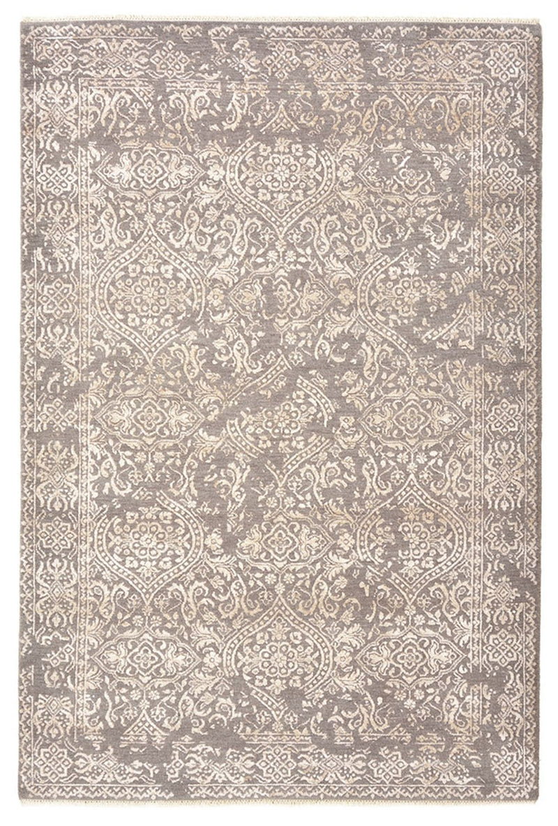 Designer Teppich - 184 x 124 cm - hellgrau