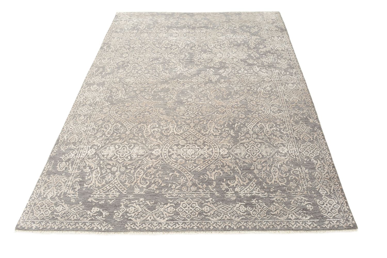 Designer Teppich - 184 x 124 cm - hellgrau