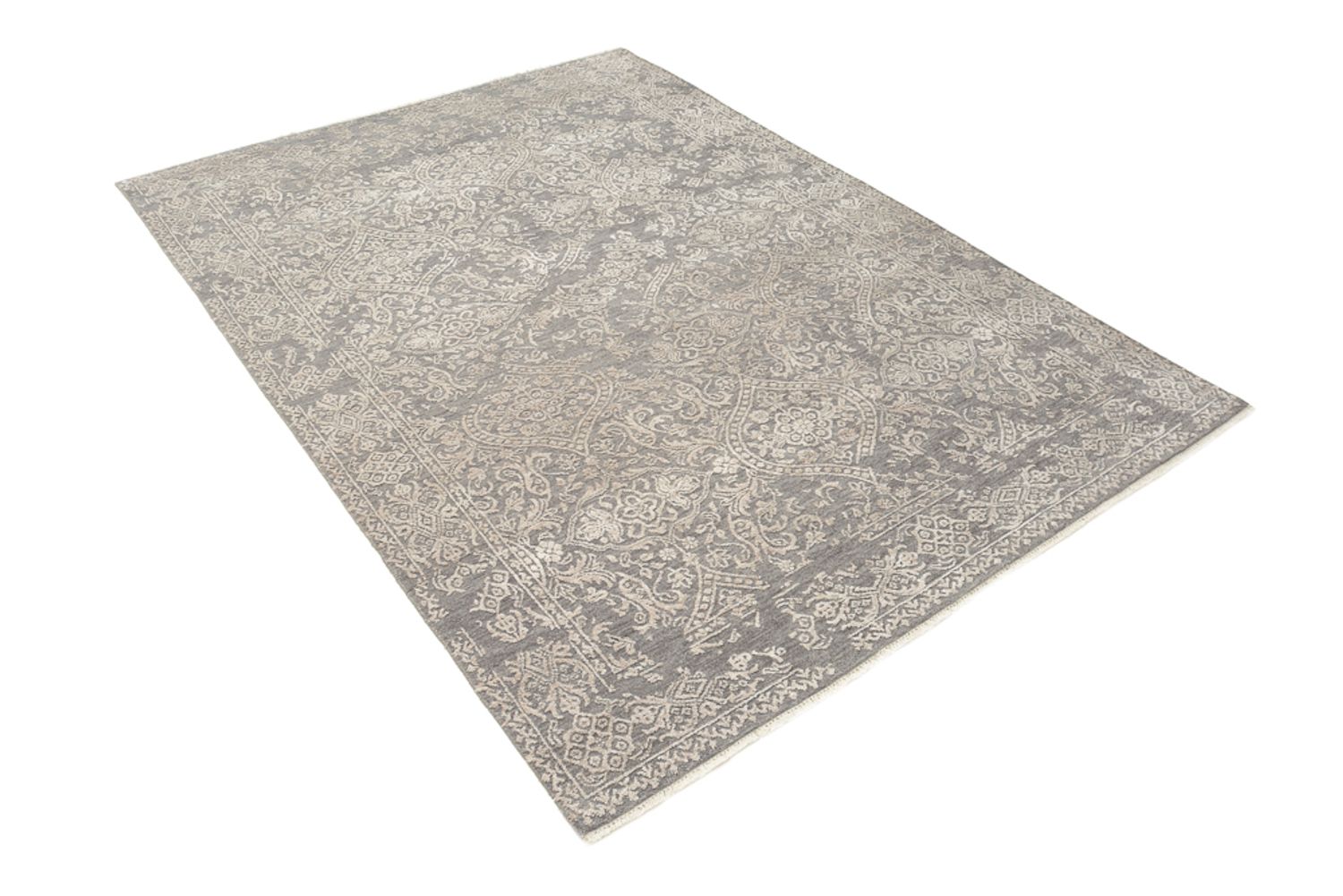 Designer Teppich - 184 x 124 cm - hellgrau