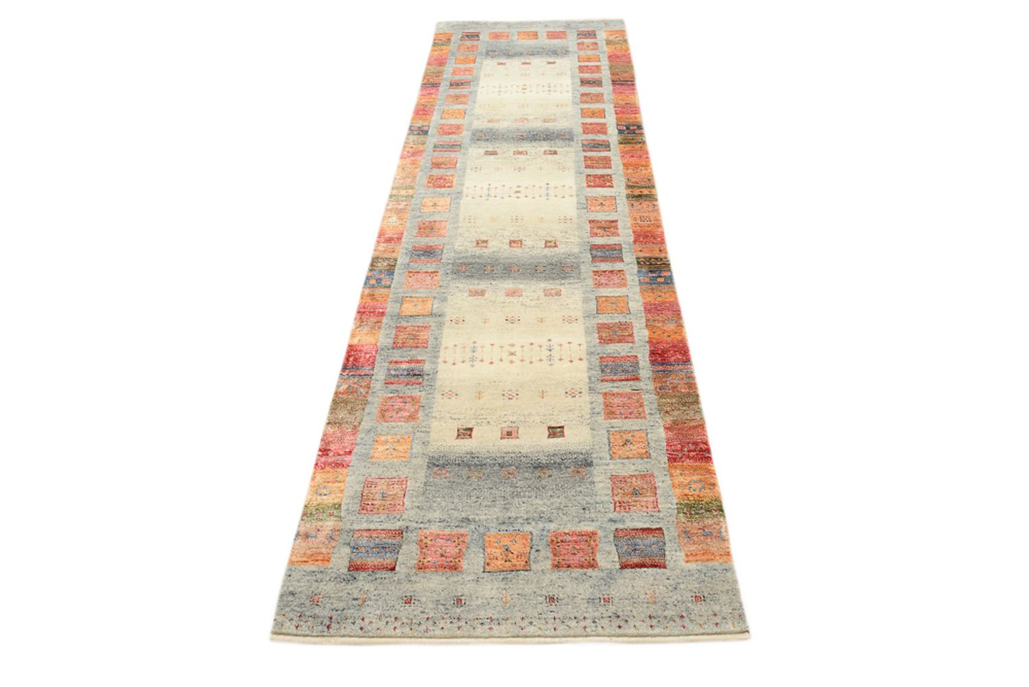 Läufer Gabbeh - Loribaft Indus - 295 x 82 cm - mehrfarbig