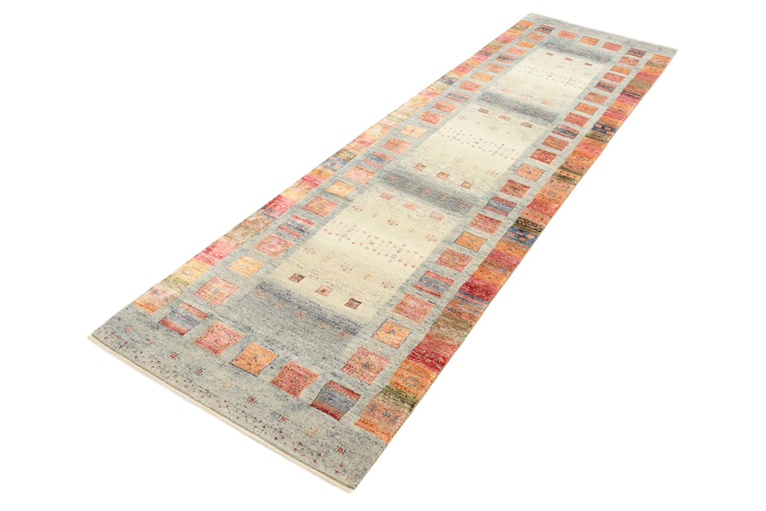 Läufer Gabbeh - Loribaft Indus - 295 x 82 cm - mehrfarbig