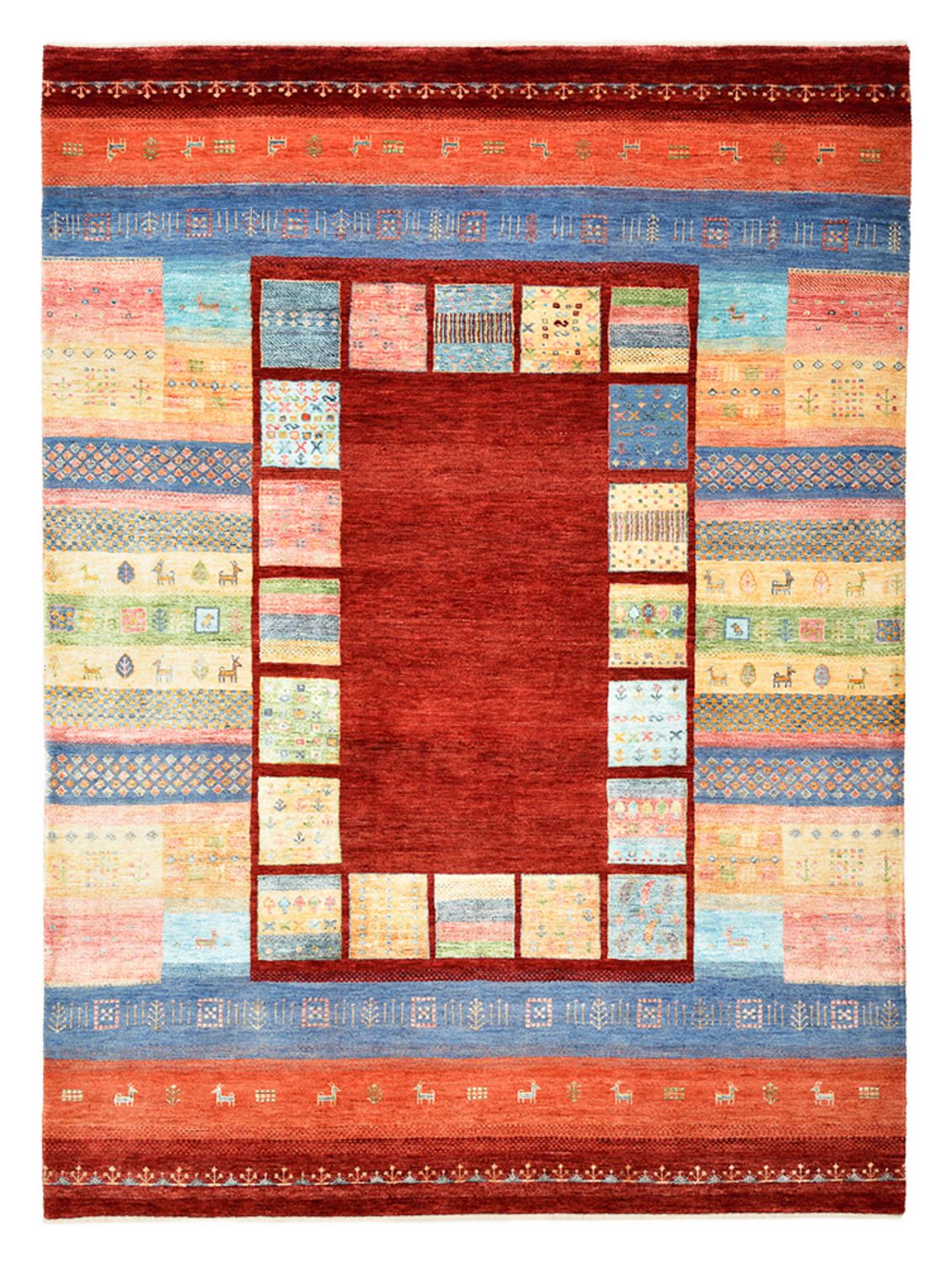 Gabbeh Teppich - Loribaft Indus - 241 x 178 cm - mehrfarbig