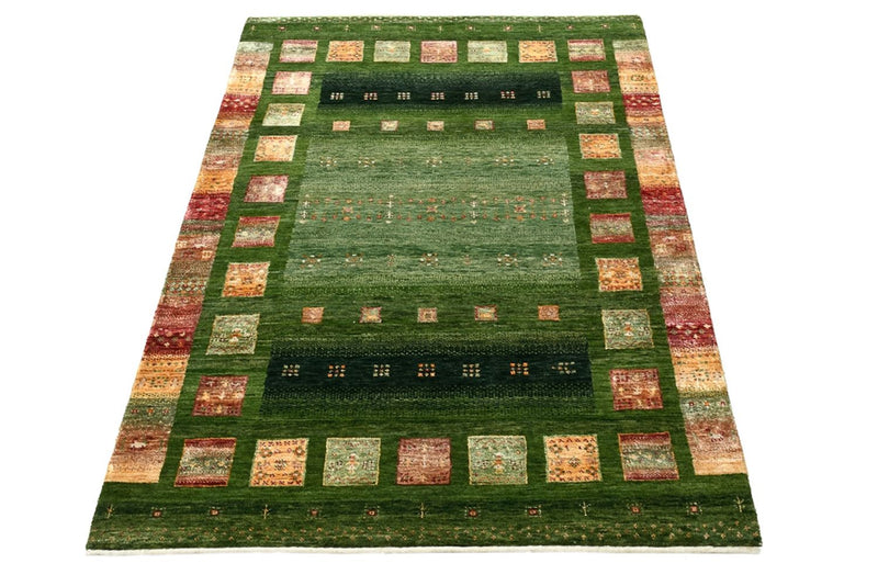 Gabbeh Teppich - Loribaft Indus - 154 x 106 cm - grün