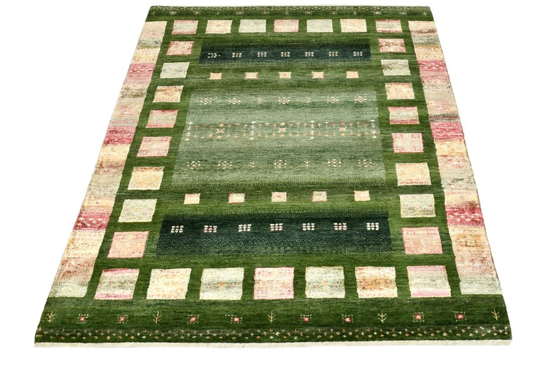 Gabbeh Teppich - Loribaft Indus - 154 x 106 cm - grün
