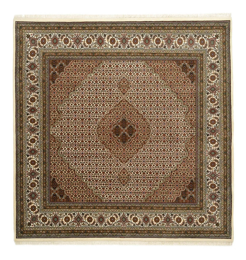 Orientteppich - Täbriz quadratisch  - 203 x 201 cm - dunkelbeige