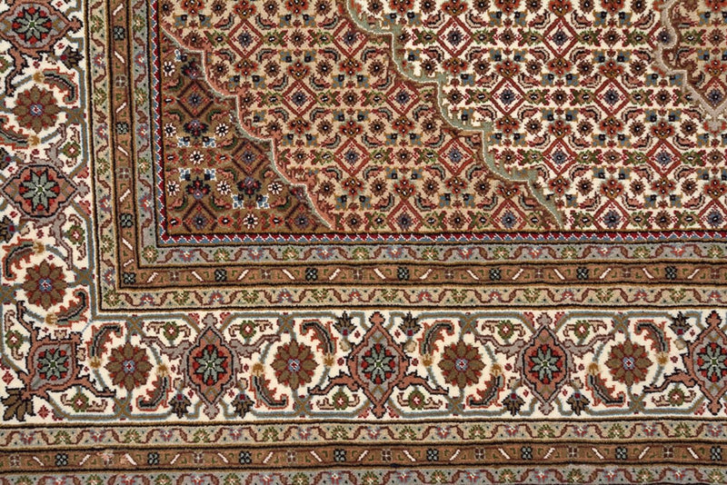 Orientteppich - Täbriz quadratisch  - 203 x 201 cm - dunkelbeige