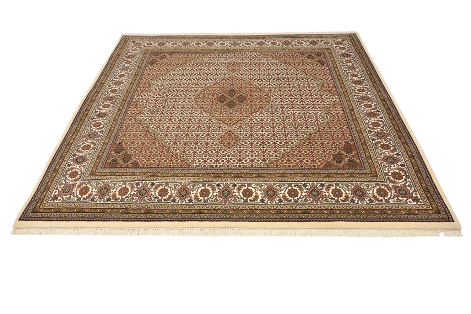 Orientteppich - Täbriz quadratisch  - 203 x 201 cm - dunkelbeige