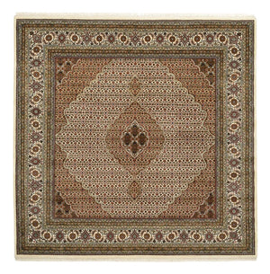 Orientteppich - Täbriz quadratisch  - 203 x 201 cm - dunkelbeige