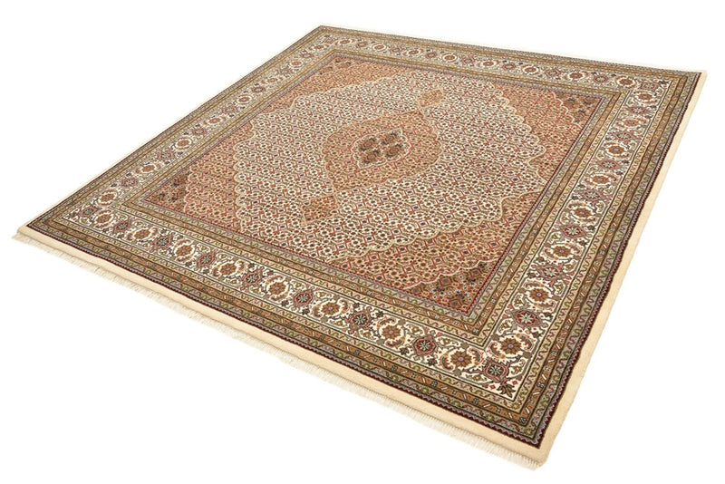 Orientteppich - Täbriz quadratisch  - 203 x 201 cm - dunkelbeige