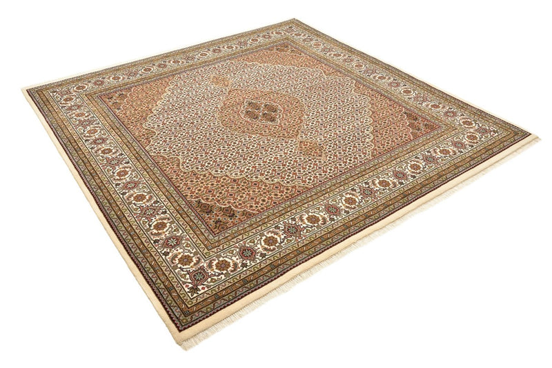 Orientteppich - Täbriz quadratisch  - 203 x 201 cm - dunkelbeige
