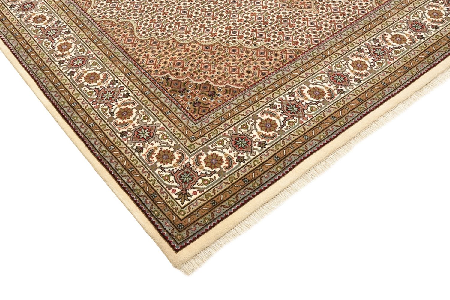 Orientteppich - Täbriz quadratisch  - 203 x 201 cm - dunkelbeige