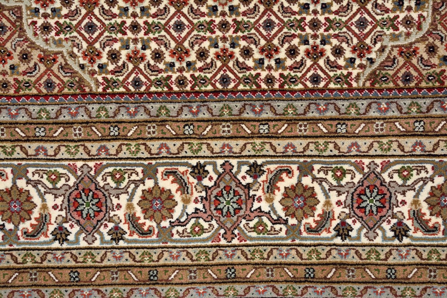 Orientteppich - Täbriz quadratisch  - 203 x 201 cm - dunkelbeige