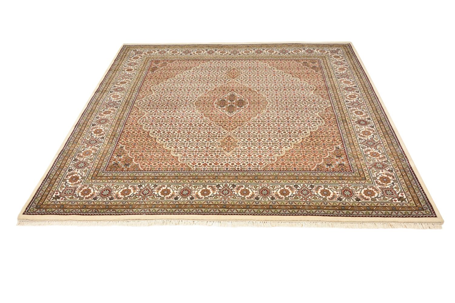 Orientteppich - Täbriz quadratisch  - 203 x 201 cm - dunkelbeige