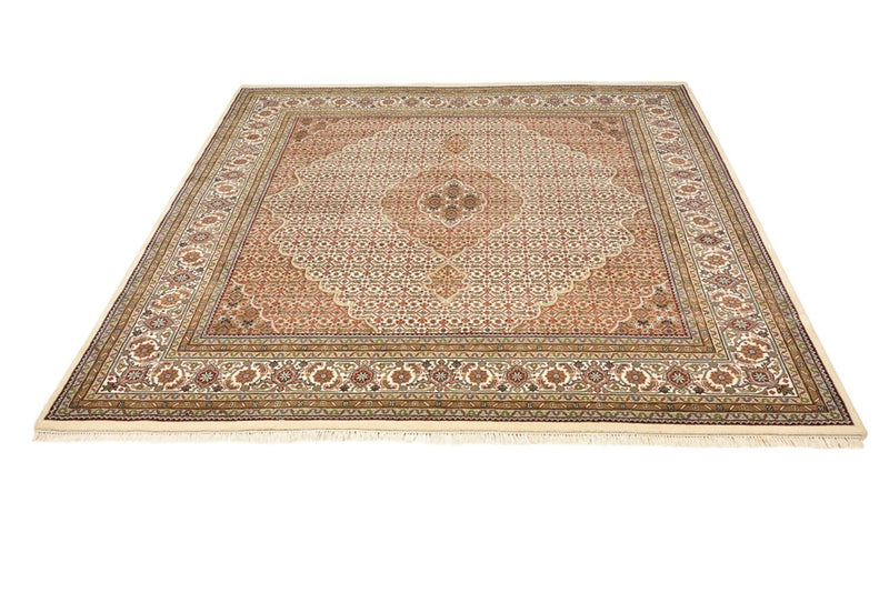 Orientteppich - Täbriz quadratisch  - 203 x 201 cm - dunkelbeige