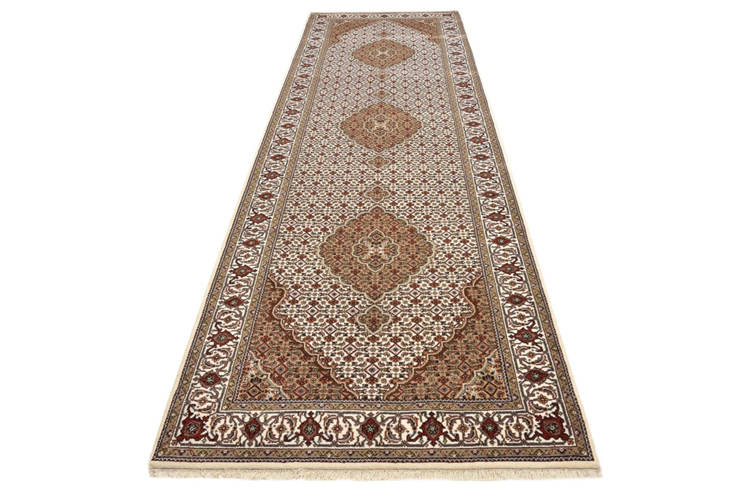 Läufer Orient - Täbriz - 372 x 121 cm - hellbeige