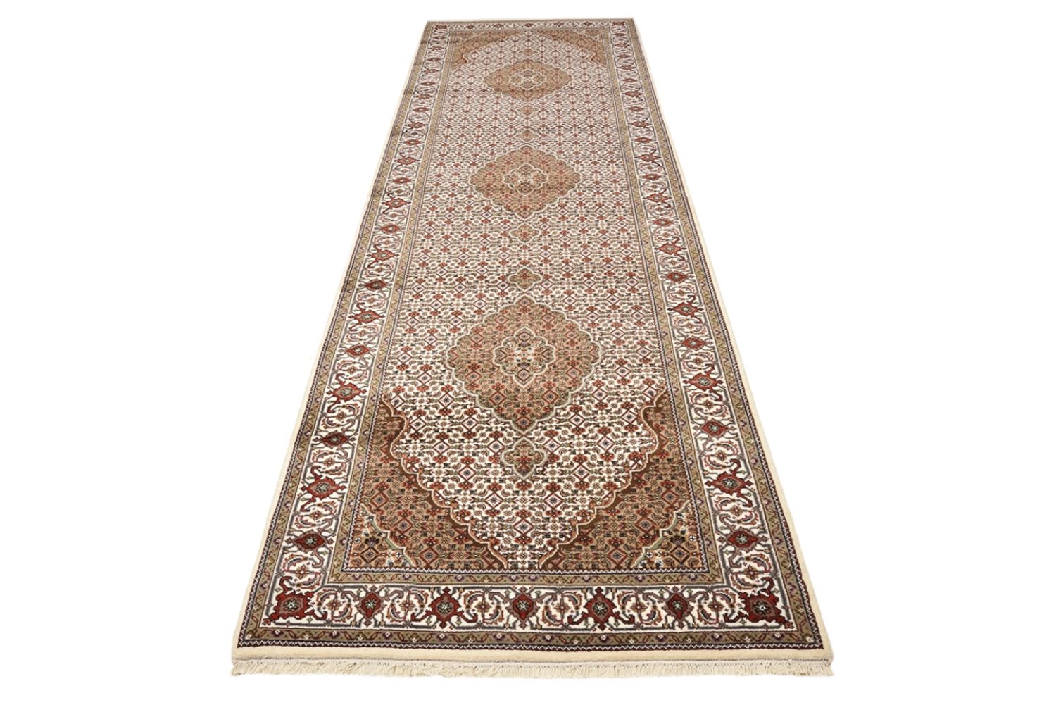 Läufer Orient - Täbriz - 372 x 121 cm - hellbeige