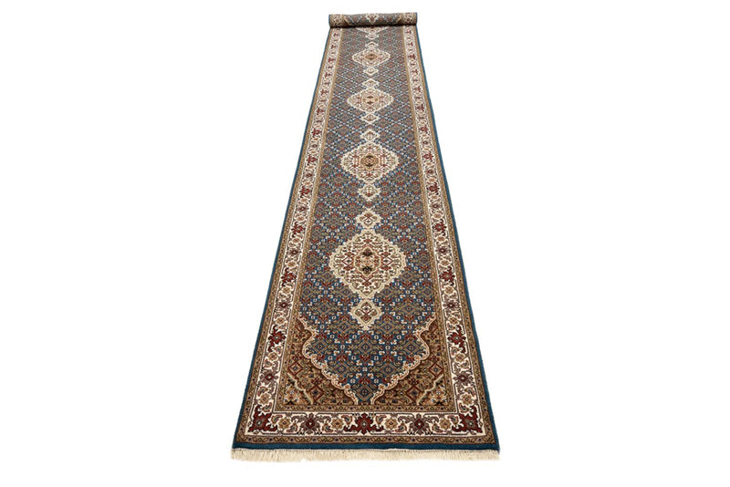 Läufer Orient - Täbriz - 454 x 79 cm - dunkelblau