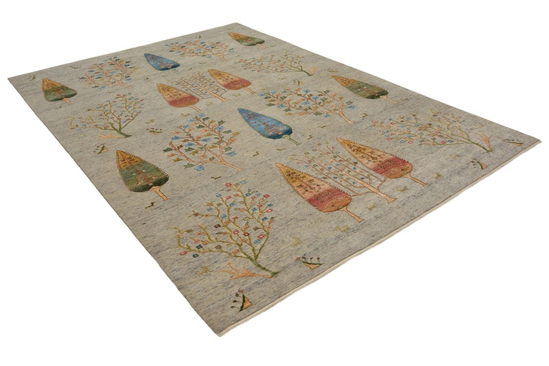 Gabbeh Teppich - Loribaft Indus - 295 x 206 cm - hellgrau