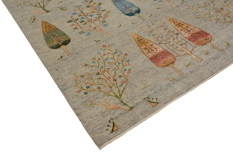 Gabbeh Teppich - Loribaft Indus - 295 x 206 cm - hellgrau