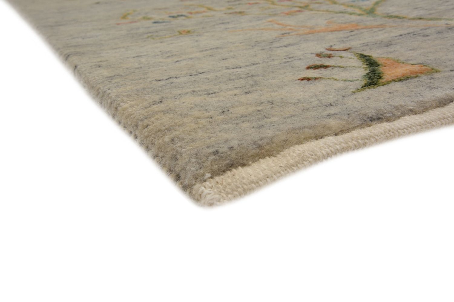 Gabbeh Teppich - Loribaft Indus - 295 x 206 cm - hellgrau