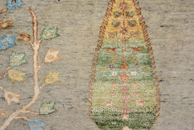 Gabbeh Teppich - Loribaft Indus - 295 x 206 cm - hellgrau