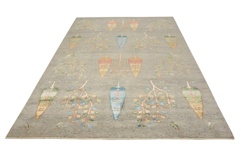 Gabbeh Teppich - Loribaft Indus - 295 x 206 cm - hellgrau