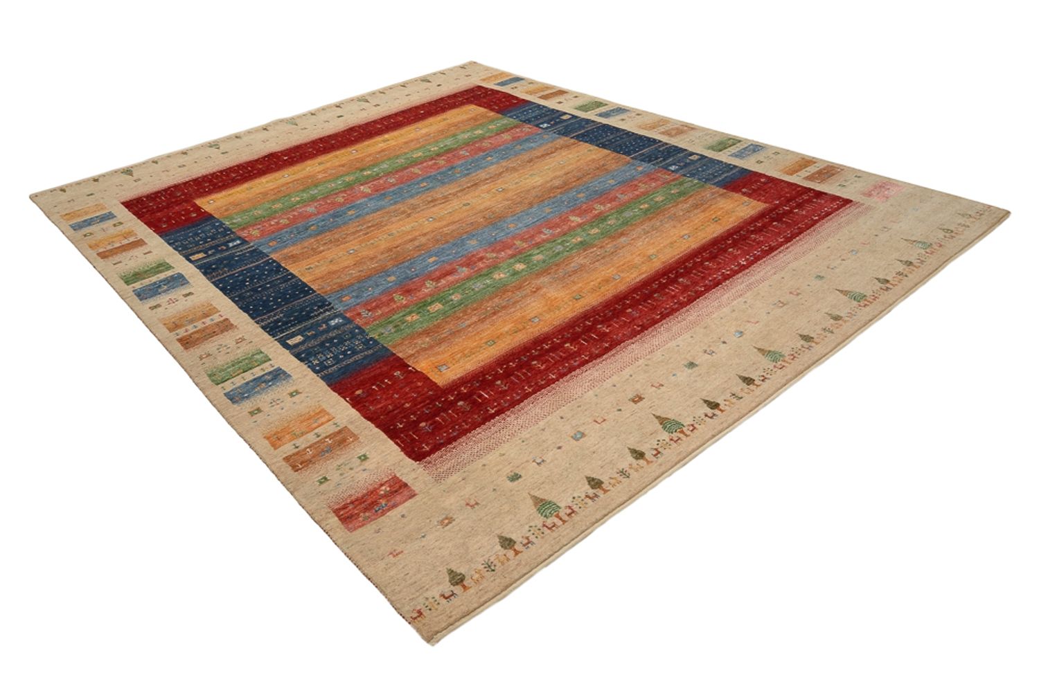 Gabbeh Teppich - Loribaft Indus - 343 x 241 cm - mehrfarbig