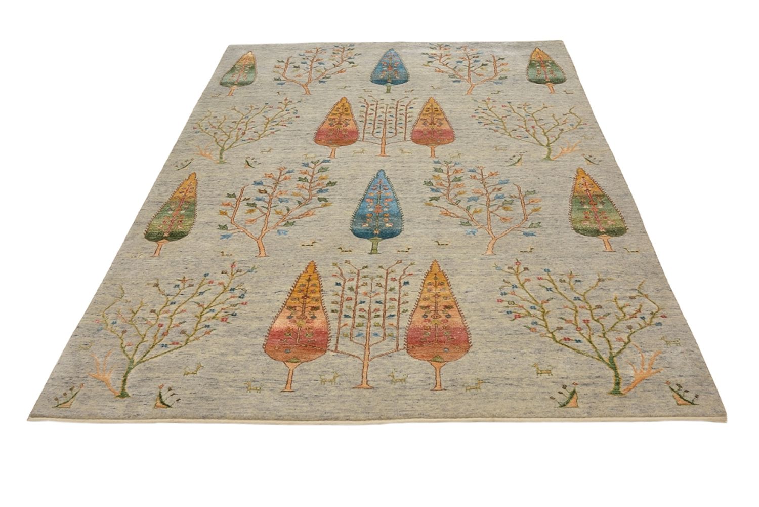 Gabbeh Teppich - Loribaft Indus - 204 x 155 cm - hellgrau