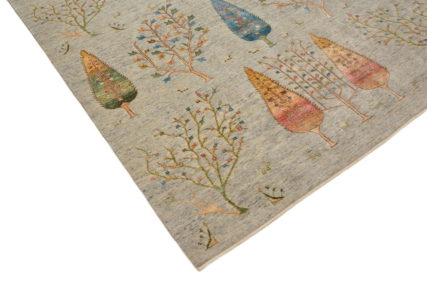 Gabbeh Teppich - Loribaft Indus - 204 x 155 cm - hellgrau