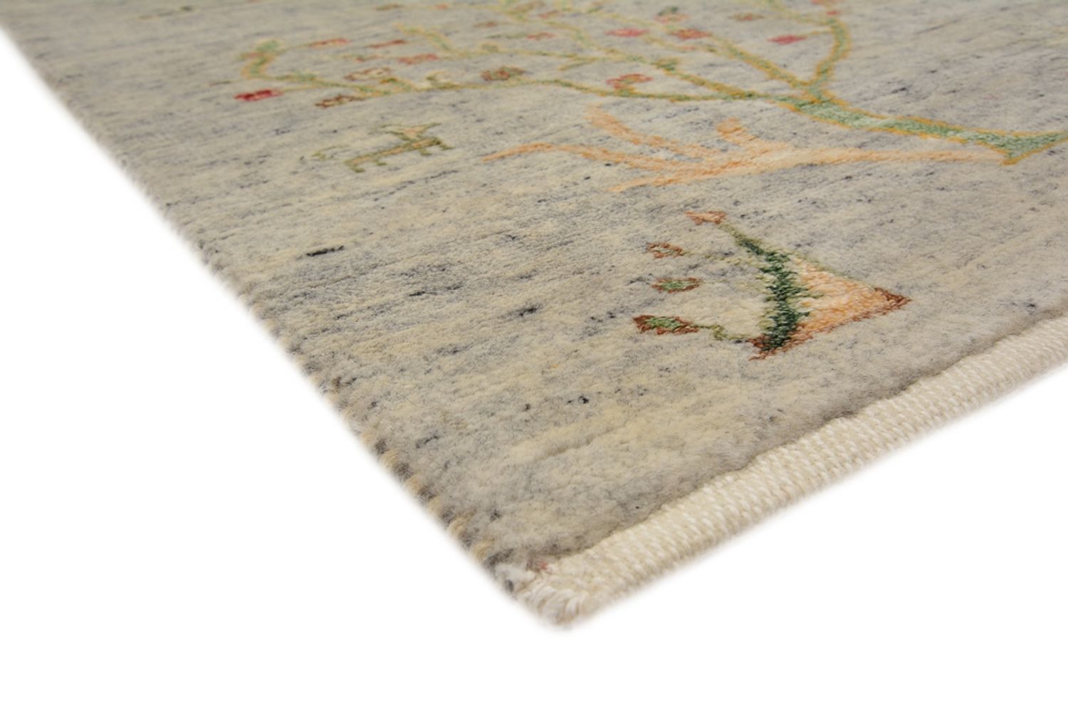 Gabbeh Teppich - Loribaft Indus - 204 x 155 cm - hellgrau