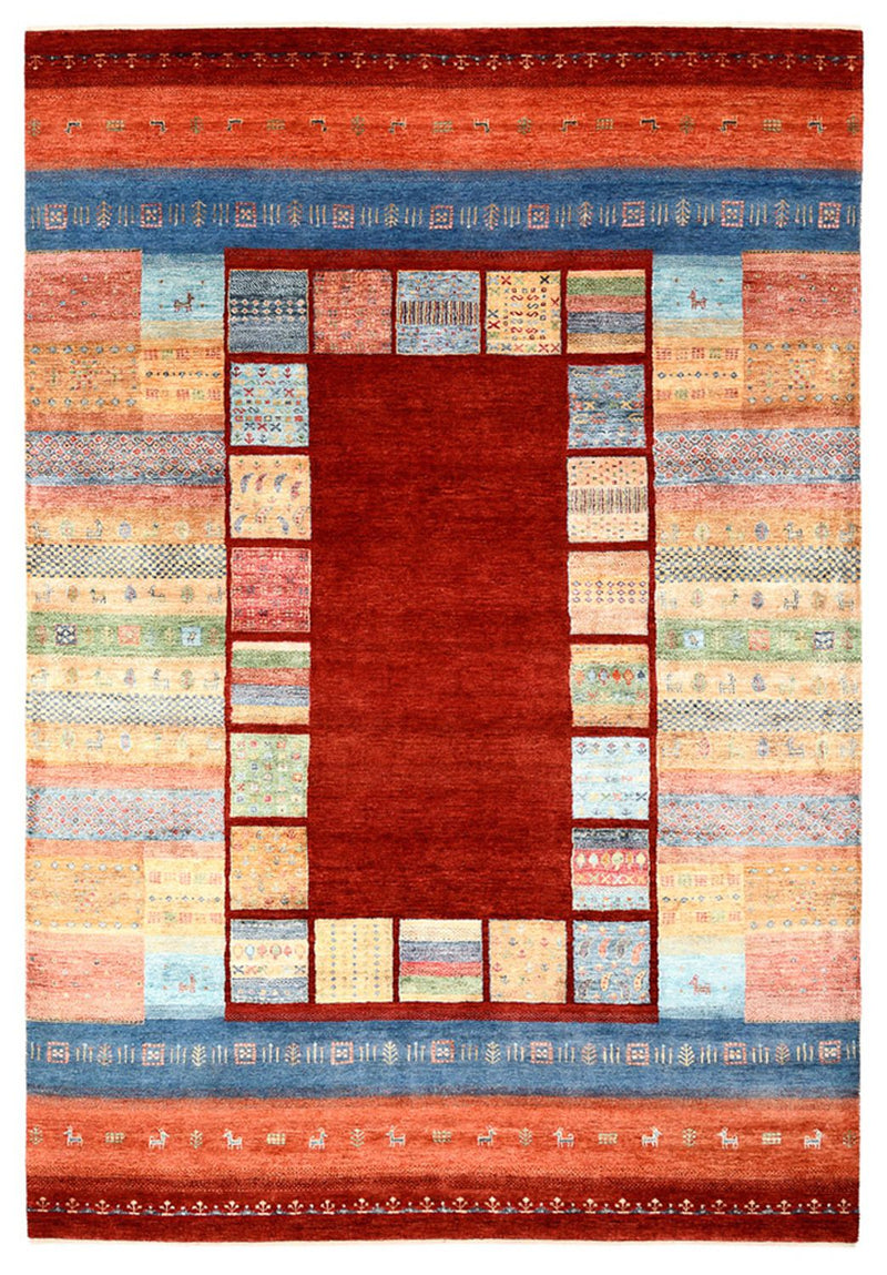Gabbeh Teppich - Loribaft Indus - 299 x 207 cm - rot