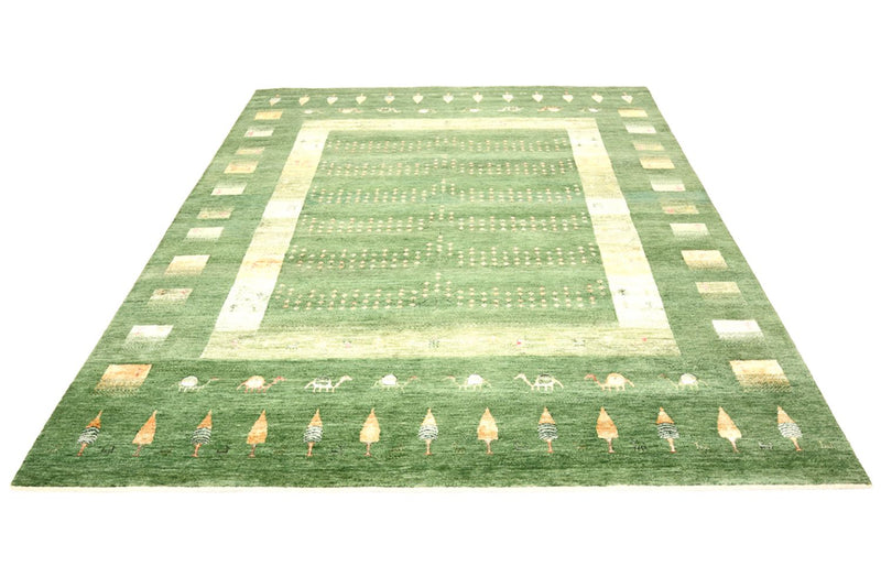 Gabbeh Teppich - Loribaft Indus - 246 x 206 cm - grün