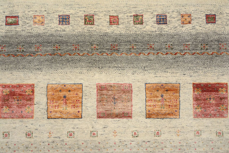 Gabbeh Teppich - Loribaft Indus quadratisch  - 206 x 204 cm - dunkelbeige