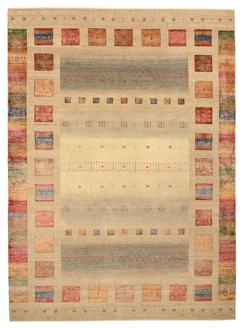 Gabbeh Teppich - Loribaft Indus - 351 x 254 cm - dunkelbeige