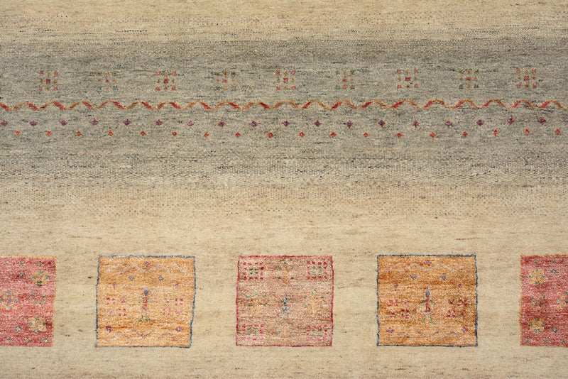 Gabbeh Teppich - Loribaft Indus - 351 x 254 cm - dunkelbeige